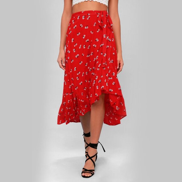 BILLABONG Skirt Beach Wrap Floral Print Midi Boho M - Picture 1 of 13